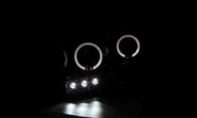 Black LED Halo Projector Headlights Signal Lamps Amber For 2006 2009 Dodge Ram 1500 2500 3500